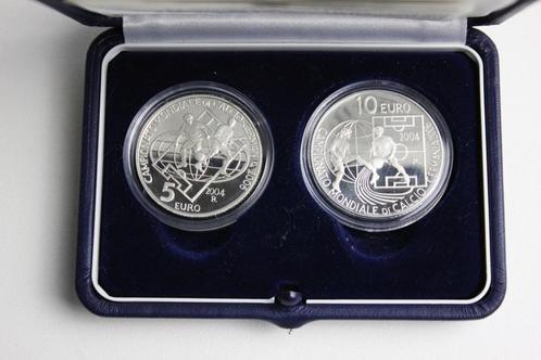 5&10 euro San Marino 2004 - WK voetbal (Proof), Postzegels en Munten, Munten | Europa | Euromunten, Setje, Overige waardes, San Marino