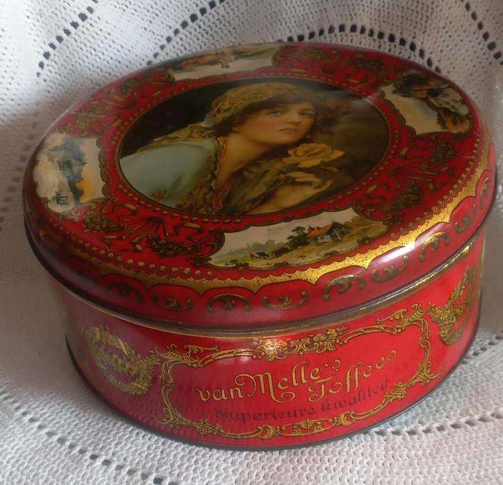 Vintage van Melle Toffee Blik Breskens, Verzamelen, Blikken, Gebruikt, Overige, Overige merken, Ophalen of Verzenden