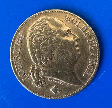 20 Francs Goud 1818 - Lodewijk XVIII beschikbaar voor biedingen