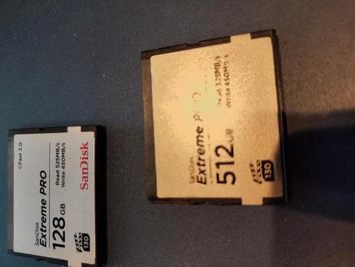 CFast 2.0 - SanDisk  Extreme PRO 512 GB + 128 GB, Audio, Tv en Foto, Fotografie | Geheugenkaarten, Zo goed als nieuw, Overige typen
