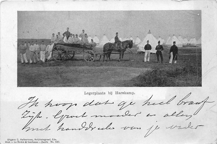 U271 Harskamp Legerplaats Militair - paard en wagen 1901 -, Verzamelen, Ansichtkaarten | Nederland, Gelopen, Gelderland, Voor 1920