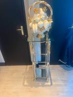 Messing tafel met fruit mand met bladgoud, Huis en Inrichting, Tafels | Bijzettafels, Rond, Ophalen of Verzenden, Zo goed als nieuw