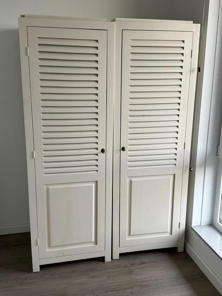 Witte louvre kasten – stijlvol & praktisch, Huis en Inrichting, Woonaccessoires | Kamerschermen, Zo goed als nieuw, Ophalen