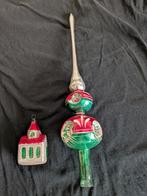 Antieke gekleurde piek en kerkje, Diversen, Kerst, Ophalen of Verzenden, Gebruikt