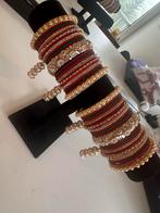 Indiase bangles set, Sieraden, Tassen en Uiterlijk, Armbanden, Ophalen, Zo goed als nieuw, Rood