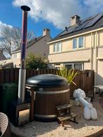 Te koop Kirami original hottub, met 27kw houtkachel, Ophalen, Gebruikt, Afdekzeil, Vast