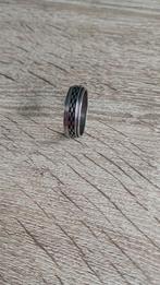 Heren ring roestvrij staal met opdruk ringmaat 21, Overige materialen, 20 of groter, Heer, Ophalen of Verzenden