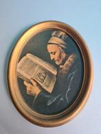 Lezende dame in lijstje., Antiek en Kunst, Ophalen of Verzenden