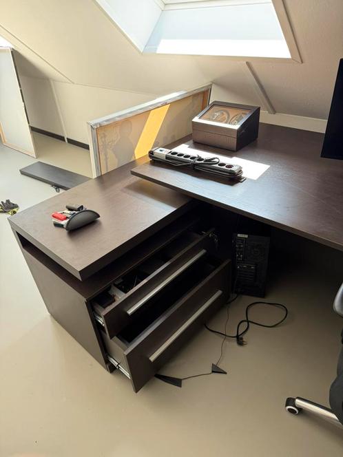 Directie bureau complete set met ladeblok, Huis en Inrichting, Bureaus, Zo goed als nieuw, Ophalen