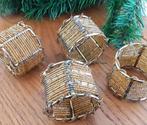 Goudkleurige servetringen - van goudkleurige kraaltjes (nieu, Diversen, Kerst, Ophalen of Verzenden, Nieuw