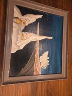 Francien van poppel Mysterieus Schilderij met Figuren ., Antiek en Kunst, Ophalen of Verzenden