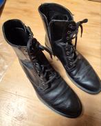 Zwarte leren laarzen, Ophalen, Zwart, Lage of Enkellaarzen, Zo goed als nieuw