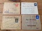 4 enveloppen, 2 emissies net na de oorlog WWII, Ophalen of Verzenden