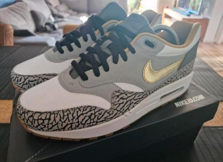 Nike air max one 1 elephant id gold us 10,5 eu 44,5 VNDS, Kleding | Heren, Schoenen, Zo goed als nieuw, Sneakers of Gympen, Overige kleuren