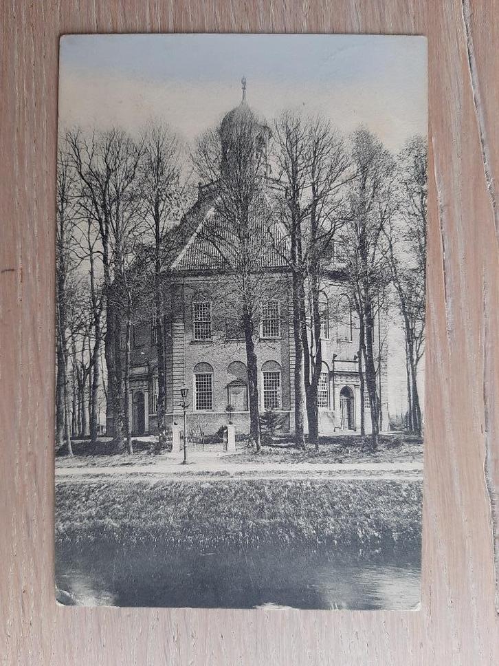 Oude kaart Smilde Grote kerk met hek/ingang, 1912, Verzamelen, Ansichtkaarten | Nederland, Gelopen, Drenthe, Voor 1920, Ophalen of Verzenden