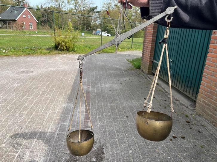 Antieke koperen balans weegschaal, Antiek en Kunst, Antiek | Koper en Brons, Ophalen of Verzenden