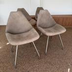 Stoel Pluto in leder Kenia Taupe, Overige kleuren, Nieuw, Ophalen of Verzenden, Metaal