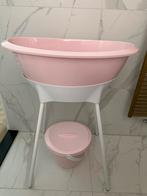 Roze Luma badje met standaard, badinzet en emmer, Kinderen en Baby's, Gebruikt, Badje, Standaard, Ophalen