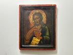 Icoon Johannes de Doper met Chr. kind - Russisch - ca. 1790, Antiek en Kunst, Ophalen of Verzenden