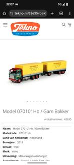 GEZOCHT Tekno, Gam bakker., Hobby en Vrije tijd, Modelauto's | 1:50, Ophalen of Verzenden, Zo goed als nieuw, Bus of Vrachtwagen