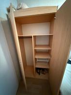 Houten kledingkast met planken en hanggedeelte, 100 tot 150 cm, Ophalen of Verzenden, Zo goed als nieuw, Met lade(s)