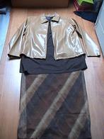 NOPPIES bruin / beige 3 delige set jasje, rok, shirt ZGAN, Kleding | Dames, Positiekleding, Bruin, Rok, Maat 42/44 (L), Ophalen of Verzenden