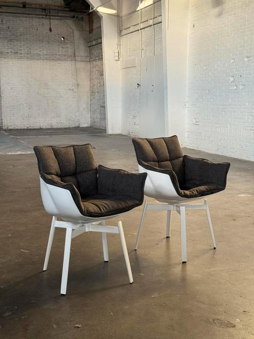 2X B&B Italia Husk Chair | Wol (NIEUWSTAAT), Huis en Inrichting, Stoelen, Zo goed als nieuw, Twee, Metaal, Stof, Overige materialen