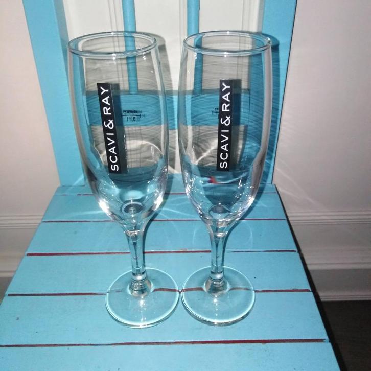 Champagne glazen Scavi&Ray 2 stuks, Huis en Inrichting, Keuken | Servies, Zo goed als nieuw, Glas of Glazen, Overige stijlen, Glas