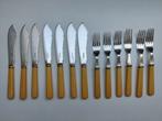 Verzilverd visbestek, 7 messen en 6 vorken, Antiek en Kunst, Ophalen of Verzenden