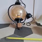 solide retro lamp, met hout en ijzer, Antiek en Kunst, Antiek | Lampen, Ophalen