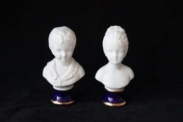 Vintage Capodimonte bisque porseleinen bustes c 1940 beschikbaar voor biedingen