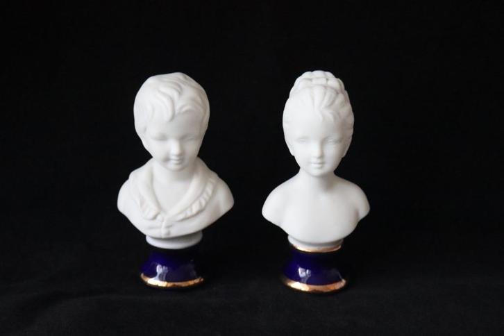 Vintage Capodimonte bisque porseleinen bustes c 1940, Antiek en Kunst, Antiek | Porselein, Ophalen of Verzenden