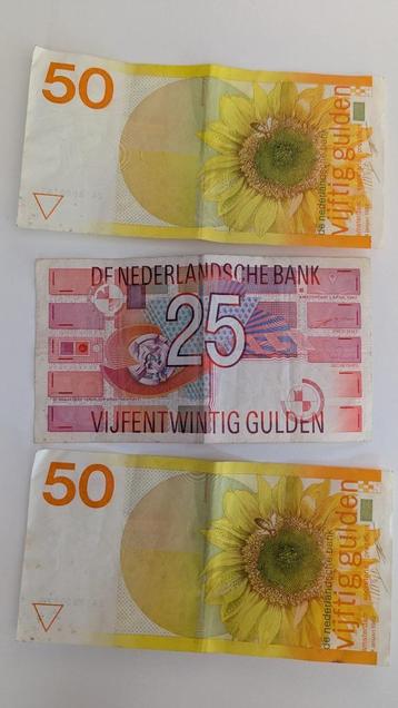 2x 50 en 1x 25 gulden biljetten beschikbaar voor biedingen