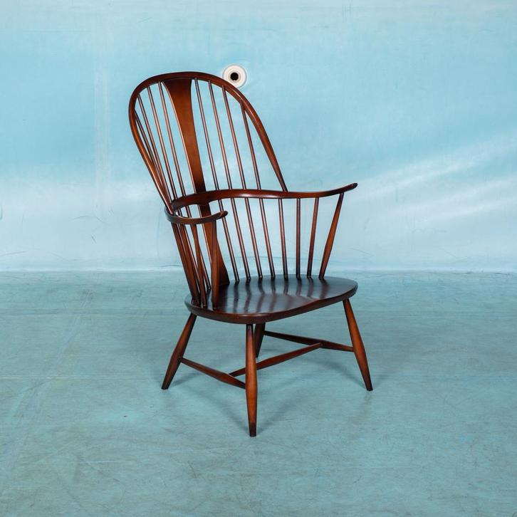 Klassieke midcentury fauteuil Ercol l sixties spindle chair, Huis en Inrichting, Fauteuils, Gebruikt, Hout, Ophalen of Verzenden
