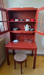 brocante buffetkast wijnrood. Vintage keukenkast servieskast, Huis en Inrichting, Kasten | Buffetkasten, Vintage brocante landelijk