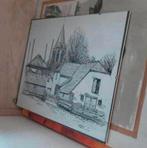 Getekend Landschap. Inclusief lijst., Ophalen of Verzenden