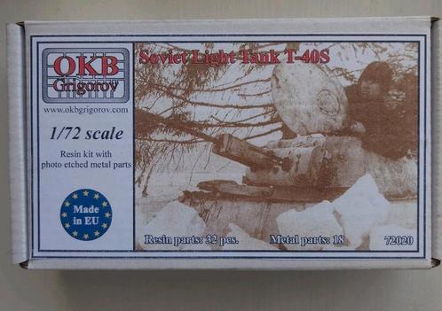 OKB Grigorov S72020 Soviet Light Tank T-40S 1/72, Hobby en Vrije tijd, Modelbouw | Auto's en Voertuigen, Nieuw, Tank, 1:50 of kleiner