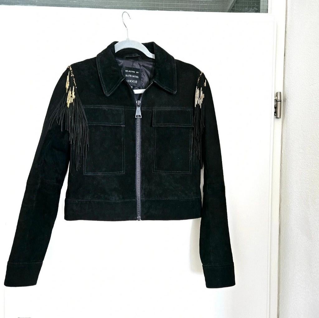Suede jas Nikkie, Kleding | Dames, Jassen | Zomer, Zwart, Ophalen of Verzenden, Zo goed als nieuw, Nikkie