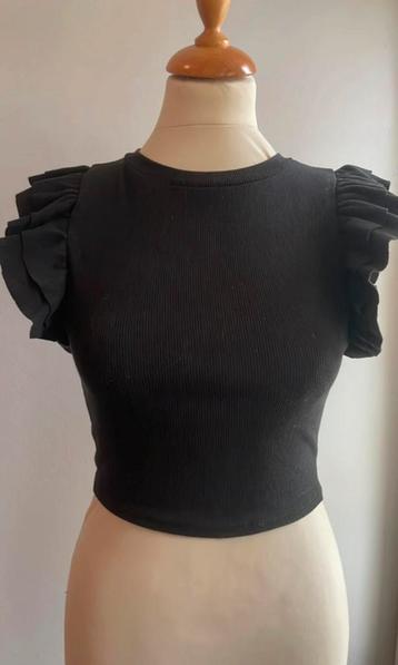 Zara cropped top maat s zwart  beschikbaar voor biedingen