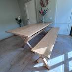 Eettafel + bank, Ophalen, 200 cm of meer, 50 tot 100 cm, Zo goed als nieuw