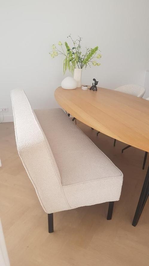 eetbank creme boucle zo goed als nieuw, Huis en Inrichting, Complete eetkamers, Zo goed als nieuw, Ophalen