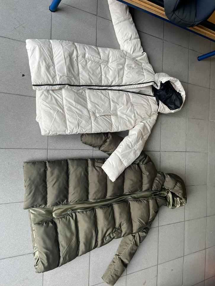 2 lange winterjassen maat 40/42 en maat L, Kleding | Heren, Jassen | Winter, Zo goed als nieuw, Groen, Ophalen of Verzenden