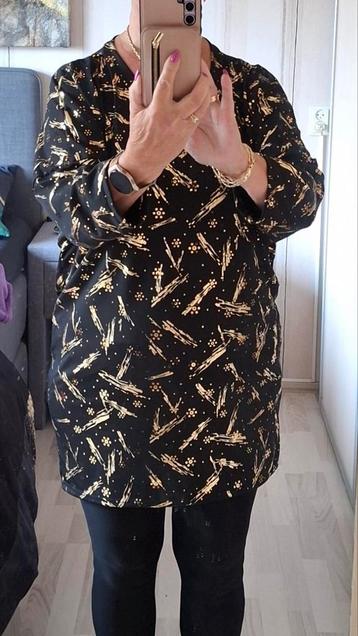 Zwart met goud shirt, maat 44/46, feestelijk! beschikbaar voor biedingen