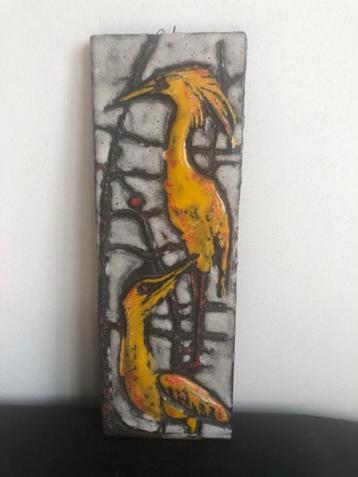 Ruscha wandbord reiger kraanvogel West Germany  beschikbaar voor biedingen