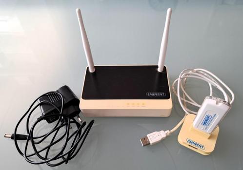 Eminent Router EM4544 + Wireless adapter EM 4555, Computers en Software, Routers en Modems, Gebruikt, Router, Ophalen