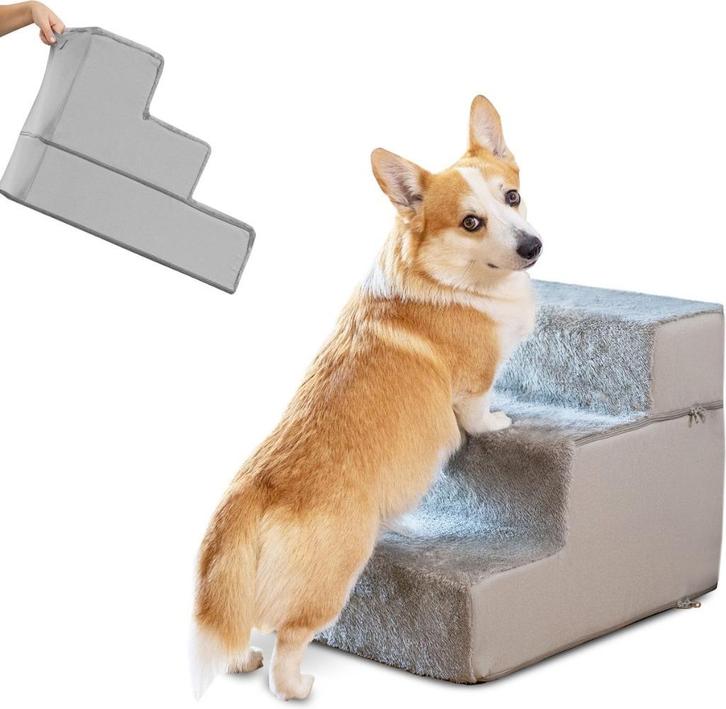 Hondentrap, 3 treden, 43CM hoog, Wasbare hoes | 60%KORTING!, Dieren en Toebehoren, Honden-accessoires, Zo goed als nieuw, Verzenden