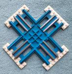 Lego trein 12 Volt blauwe rails kruispunt met bielzen., Ophalen of Verzenden, Gebruikt, Complete set, Lego