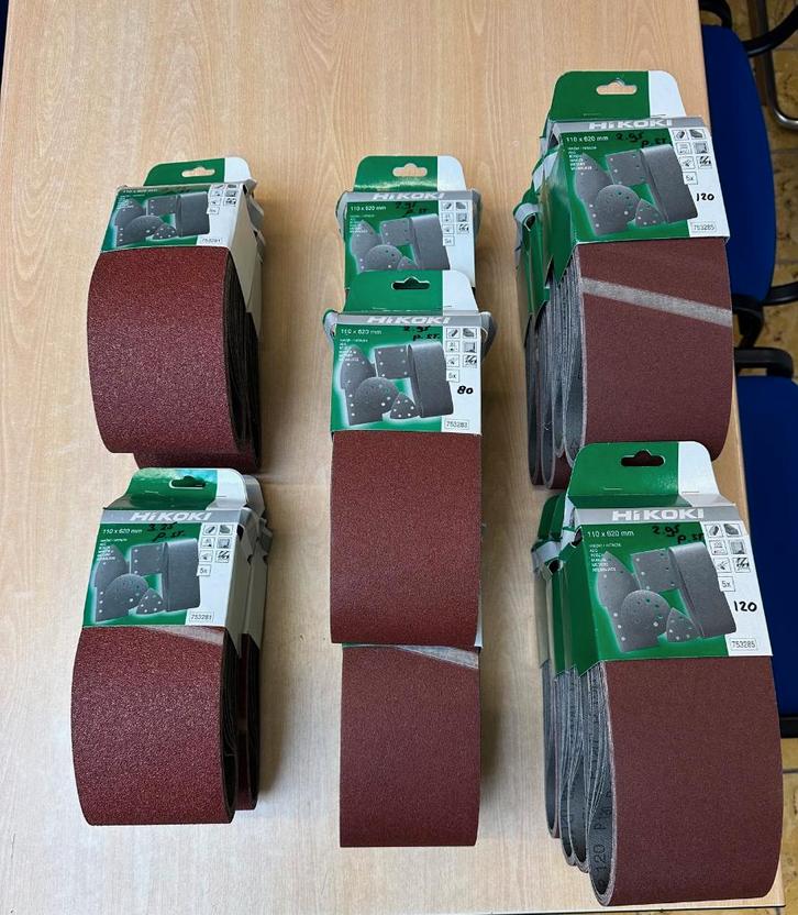 Partij schuurbanden 110x620mm  K40/K80/K120, Doe-het-zelf en Verbouw, Gereedschap | Machine-onderdelen en Toebehoren, Nieuw, Ophalen of Verzenden