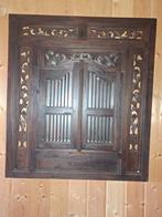 Houten Wanddecoratie met spiegel, Huis en Inrichting, Ophalen, Gebruikt, 100 tot 150 cm, 75 tot 100 cm
