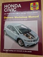 Honda Civic Haynes Werkplaatshandboek 2006-2012, Ophalen of Verzenden, Zo goed als nieuw, Honda, Haynes